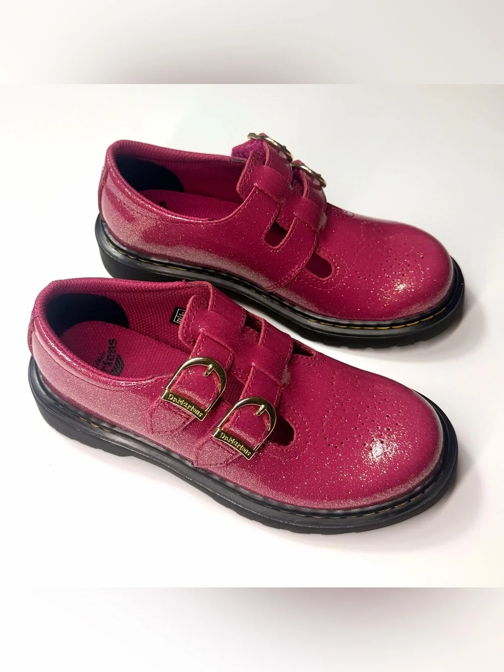 Dr Marten’s Kids JUNIOR 8065 GLITTER Patent Leather Mary Jane Shoes Size- 2